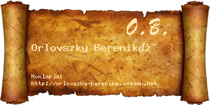 Orlovszky Bereniké névjegykártya